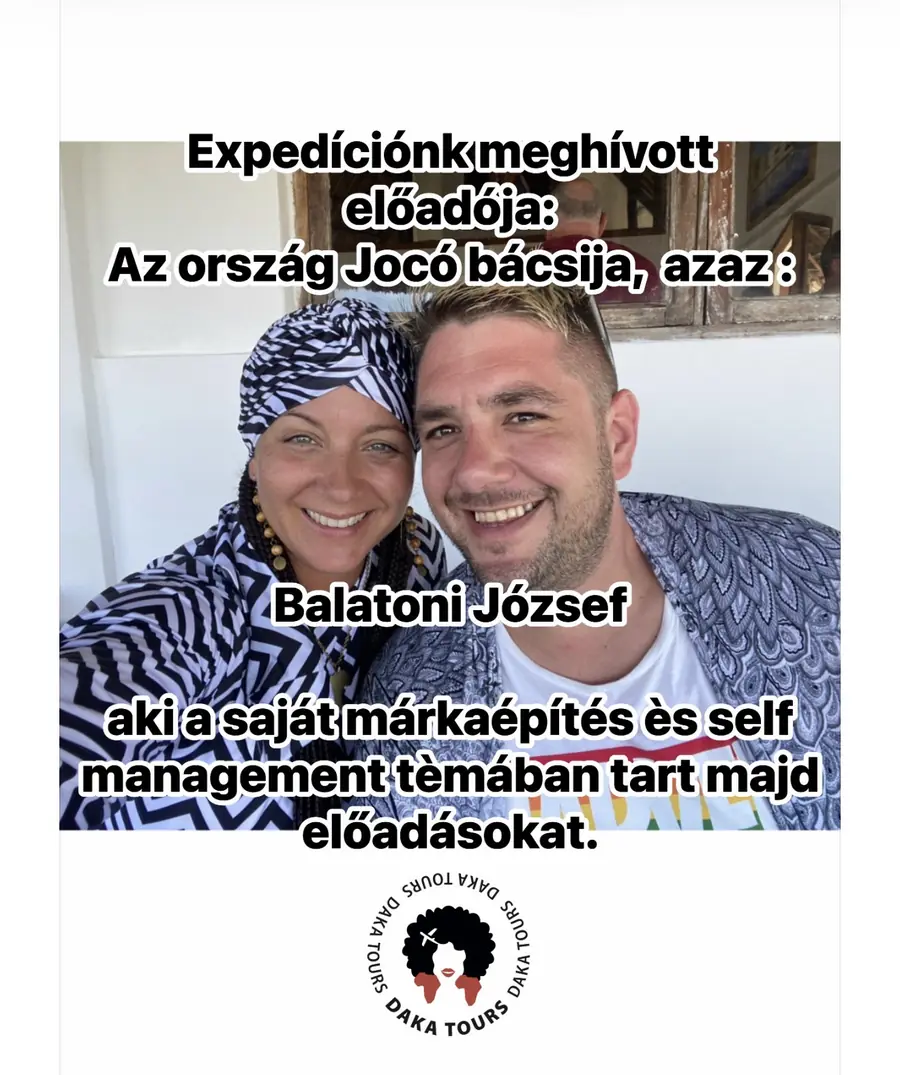 Balatoni József, az expedíció meghívott előadója – a saját márkaépítés és self management témában tart előadásokat